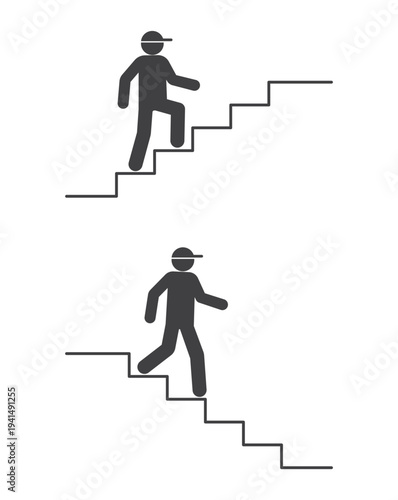 Person goes up and down the stairs icon