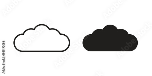 Clouds icon simple outline style. Editable stroke EPS 10
