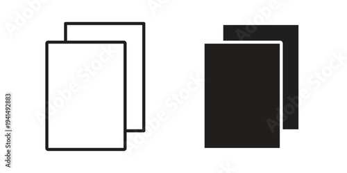 Copy icon simple outline style. Editable stroke EPS 10