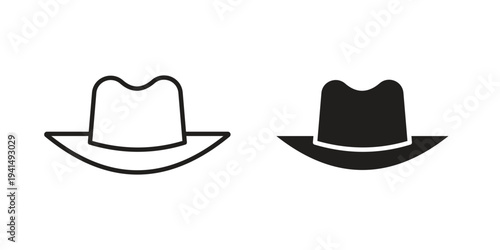 Cowboy icon simple outline style. Editable stroke EPS 10