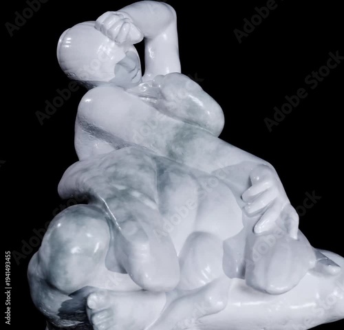 Sculpture of Leda and the Swan Made with 3D render not AI
