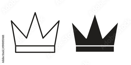 Crown icon simple outline style. Editable stroke EPS 10