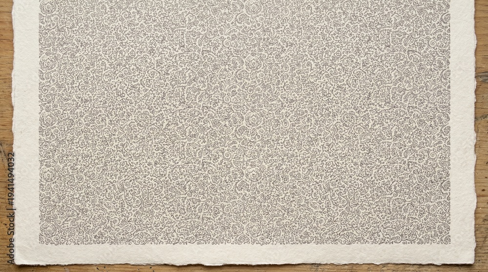 Fototapeta premium Intricate floral pattern on textured paper with rough edges