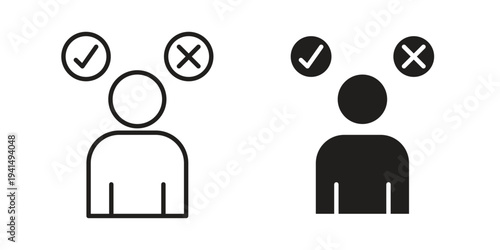 Decision icon simple outline style. Editable stroke EPS 10