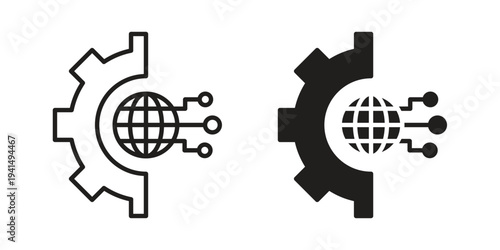 Digital transformation icon simple outline style. Editable stroke EPS 10