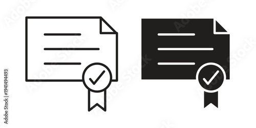 Diploma icon simple outline style. Editable stroke EPS 10