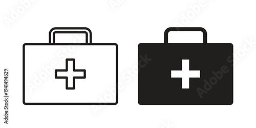 Doctor bag icon simple outline style. Editable stroke EPS 10