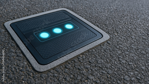 Next gen engineering solution infrastructure urban tech road panel offers smart subtle glow for safer traffic night guidance