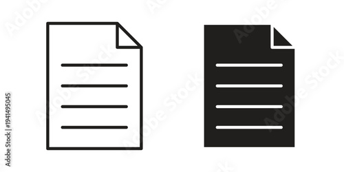 Document icon simple outline style. Editable stroke EPS 10