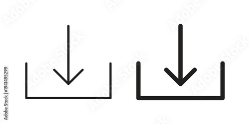 Download arrow icon simple outline style. Editable stroke EPS 10