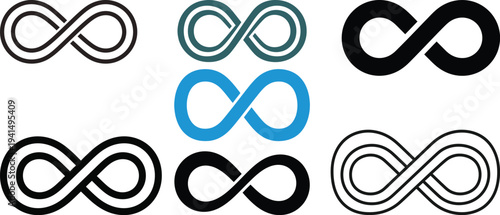 Autism Awareness Symbols: Infinity Loops in Bold and Minimalist