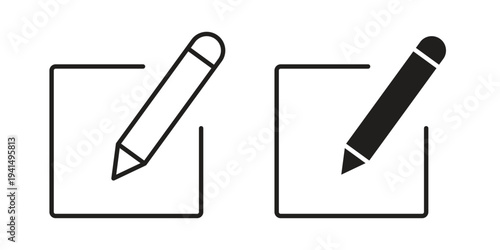 Edit icon simple outline style. Editable stroke EPS 10