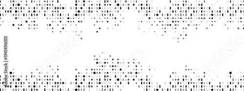 Abstract  background frame of dots, lines. Texture made of random particles. Chaotic ornament, mosaic. Linear pattern of small shapes. Banner design, website poster, social media framework. Vector