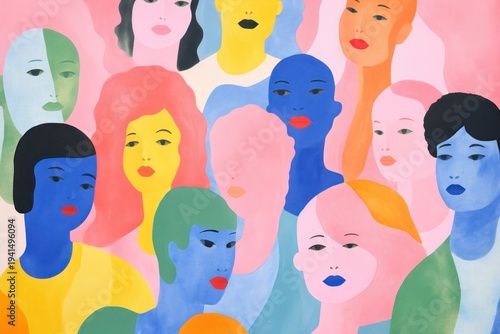 Diverse people art backgrounds painting.