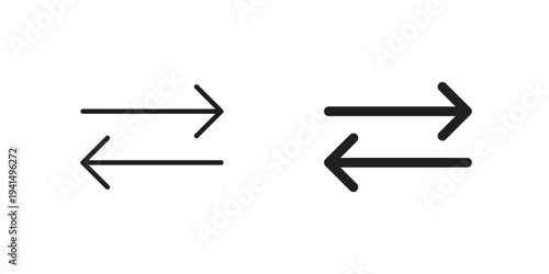 Exchange icon simple outline style. Editable stroke EPS 10