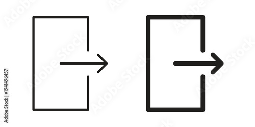 Exit icon simple outline style. Editable stroke EPS 10