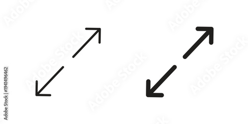 Expand icon simple outline style. Editable stroke EPS 10