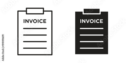 File invoice icon simple outline style. Editable stroke EPS 10