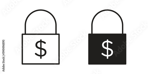 Fixed price icon simple outline style. Editable stroke EPS 10