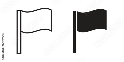 Flag icon simple outline style. Editable stroke EPS 10