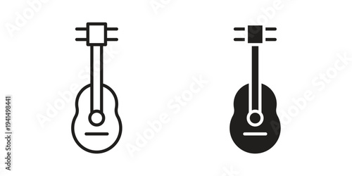 Guitar icon simple outline style. Editable stroke EPS 10