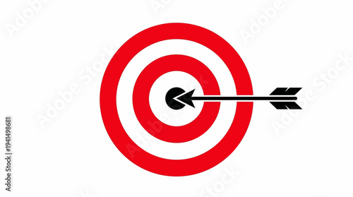 Bullseye Archery Target with Arrow Hit: Precision Aim, Focus, and Shooting Accuracy