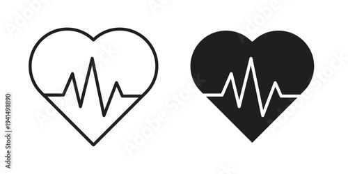 Heart Health icon simple outline style. Editable stroke EPS 10