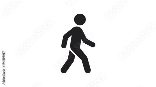 Minimalist black walking person icon silhouette - a versatile vector symbol for pedestrians, signs, signage and user interfaces.