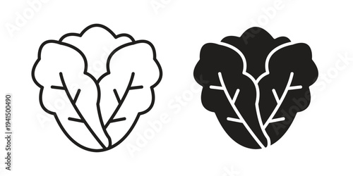 Lettuce icon simple outline style. Editable stroke EPS 10