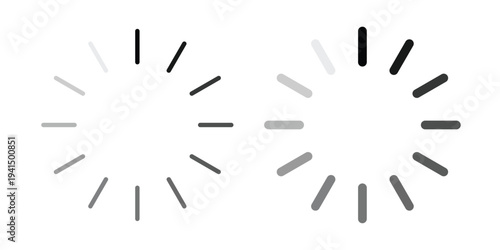 Loading icon simple outline style. Editable stroke EPS 10
