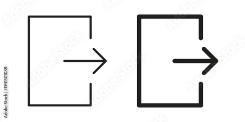 Log out icon simple outline style. Editable stroke EPS 10