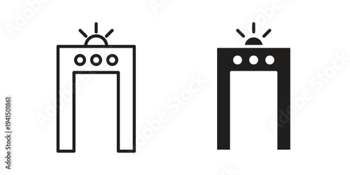 Metal detector icon simple outline style. Editable stroke EPS 10