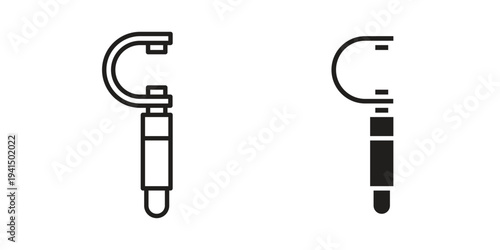 Micrometer icon simple outline style. Editable stroke EPS 10