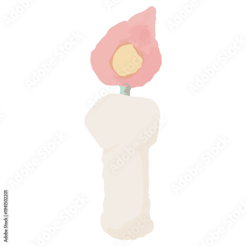 クリスマスのキャンドルの水彩イラスト 12月の幼稚園・保育園向けやさしい挿絵シリーズ