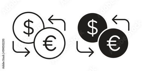 Money exchange icon simple outline style. Editable stroke EPS 10