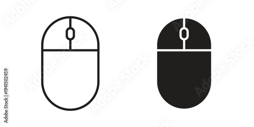 Mouse icon simple outline style. Editable stroke EPS 10