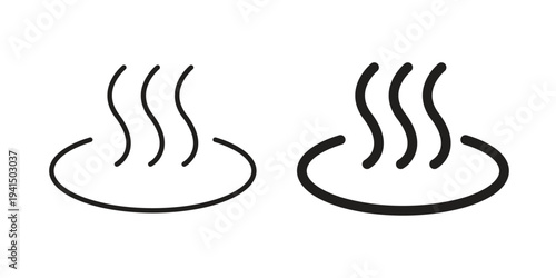 Onsen icon simple outline style. Editable stroke EPS 10