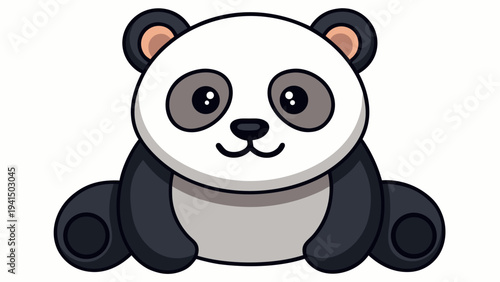 Cute panda bear with big eyes and sweet expression