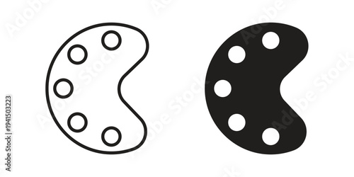 Palette icon simple outline style. Editable stroke EPS 10