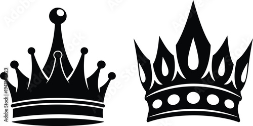 vector crown brush arrows icons