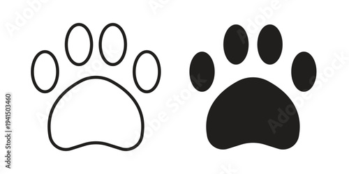Paw icon simple outline style. Editable stroke EPS 10