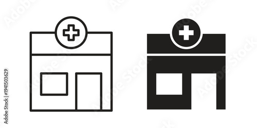 Pharmacy icon simple outline style. Editable stroke EPS 10
