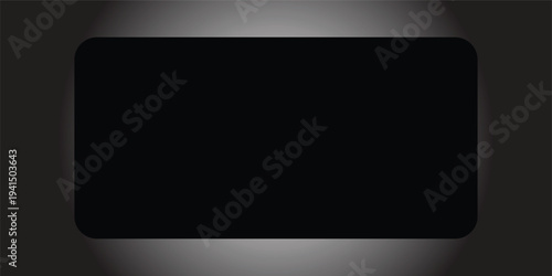 A smooth, matte black rectangle with subtly rounded corners provides a sophisticated and modern abstract background for contemporary design.