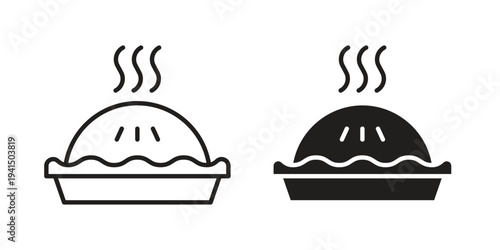 Pie icon simple outline style. Editable stroke EPS 10