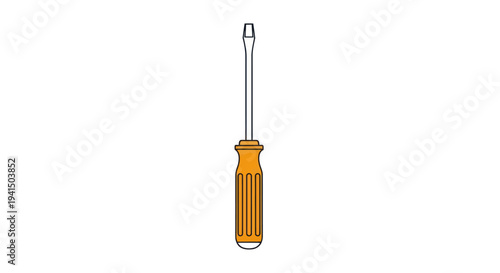 Screwdriver Tool with Orange Handle.