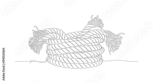 Rope Coil with Tassels and Knots.
