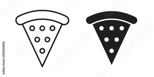Pizza slice icon simple outline style. Editable stroke EPS 10