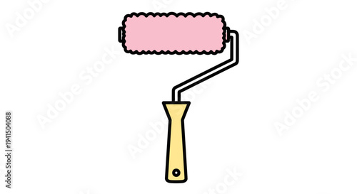 Paint Roller with Pink Roller Head.