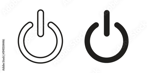 Power icon simple outline style. Editable stroke EPS 10