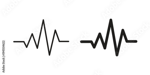 Pulse icon simple outline style. Editable stroke EPS 10